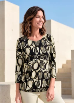Shirt mit farbbrillantem Allover-Druck
