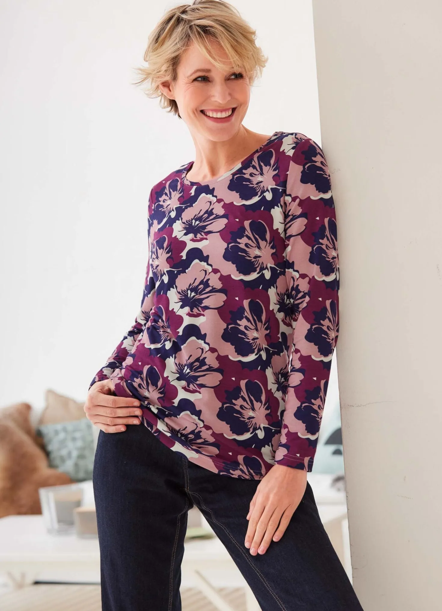 Shirt mit farbbrillantem Allover-Druck