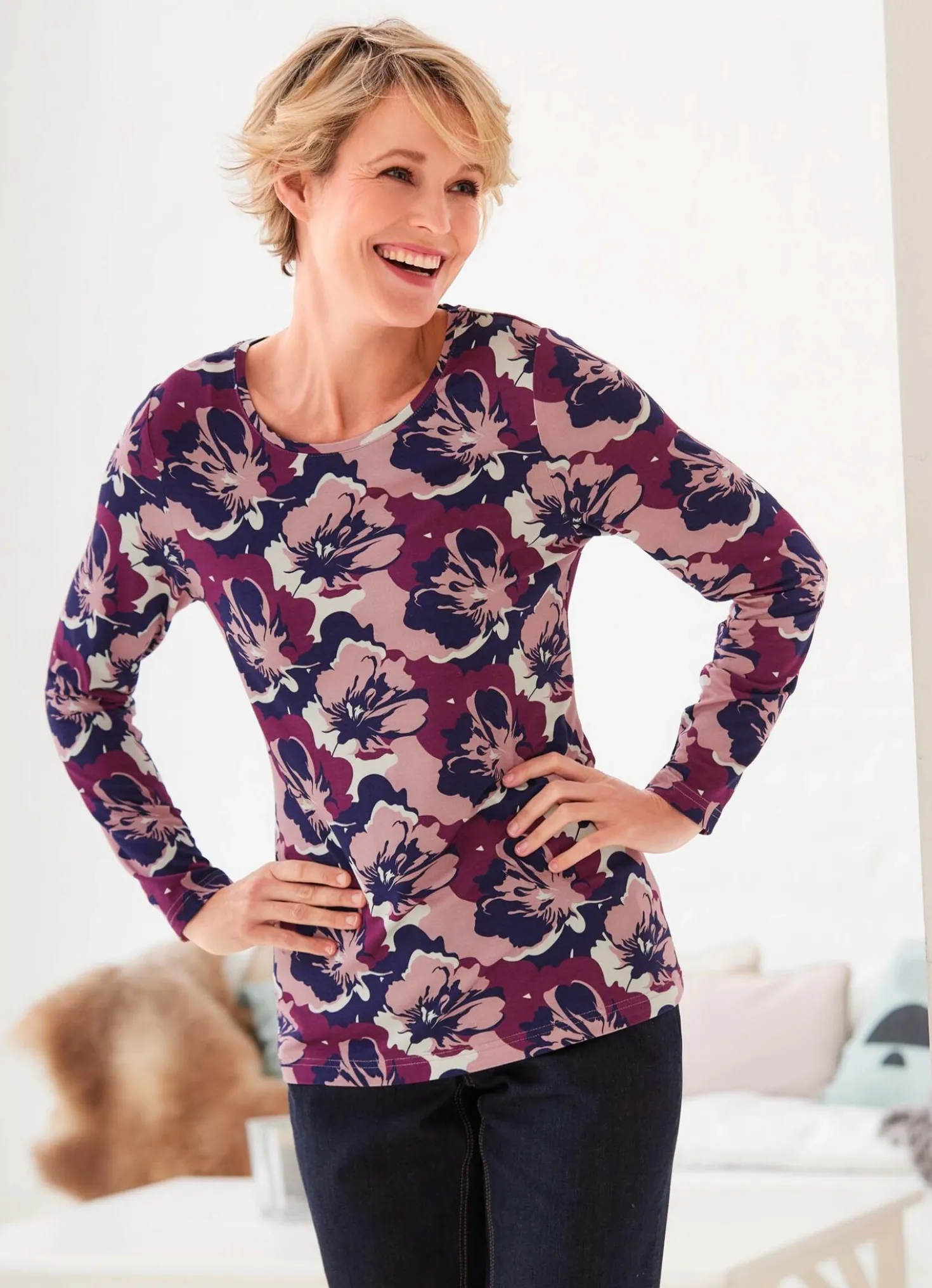 Shirt mit farbbrillantem Allover-Druck