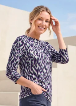 Shirt mit farbbrillantem Allover-Druck
