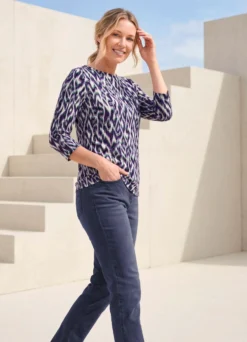 Shirt mit farbbrillantem Allover-Druck