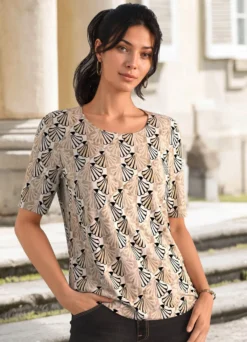 Shirt mit farbbrillantem Allover-Druck