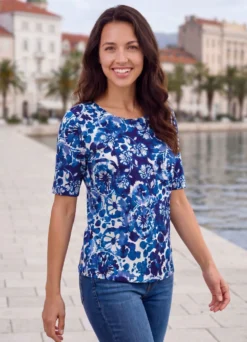 Shirt mit floralem Dessin