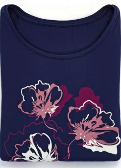 Shirt mit floralem Kontrast-Druck