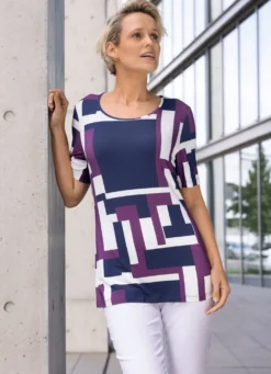 Shirt mit grafischem Allover-Dessin in 2 Farben