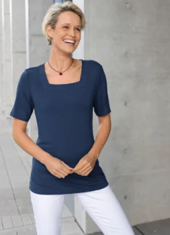 Shirt mit Karree-Ausschnitt