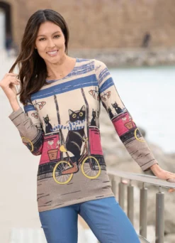 Shirt mit "Katzenmotiv"