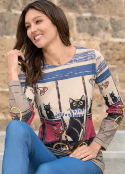 Shirt mit "Katzenmotiv"