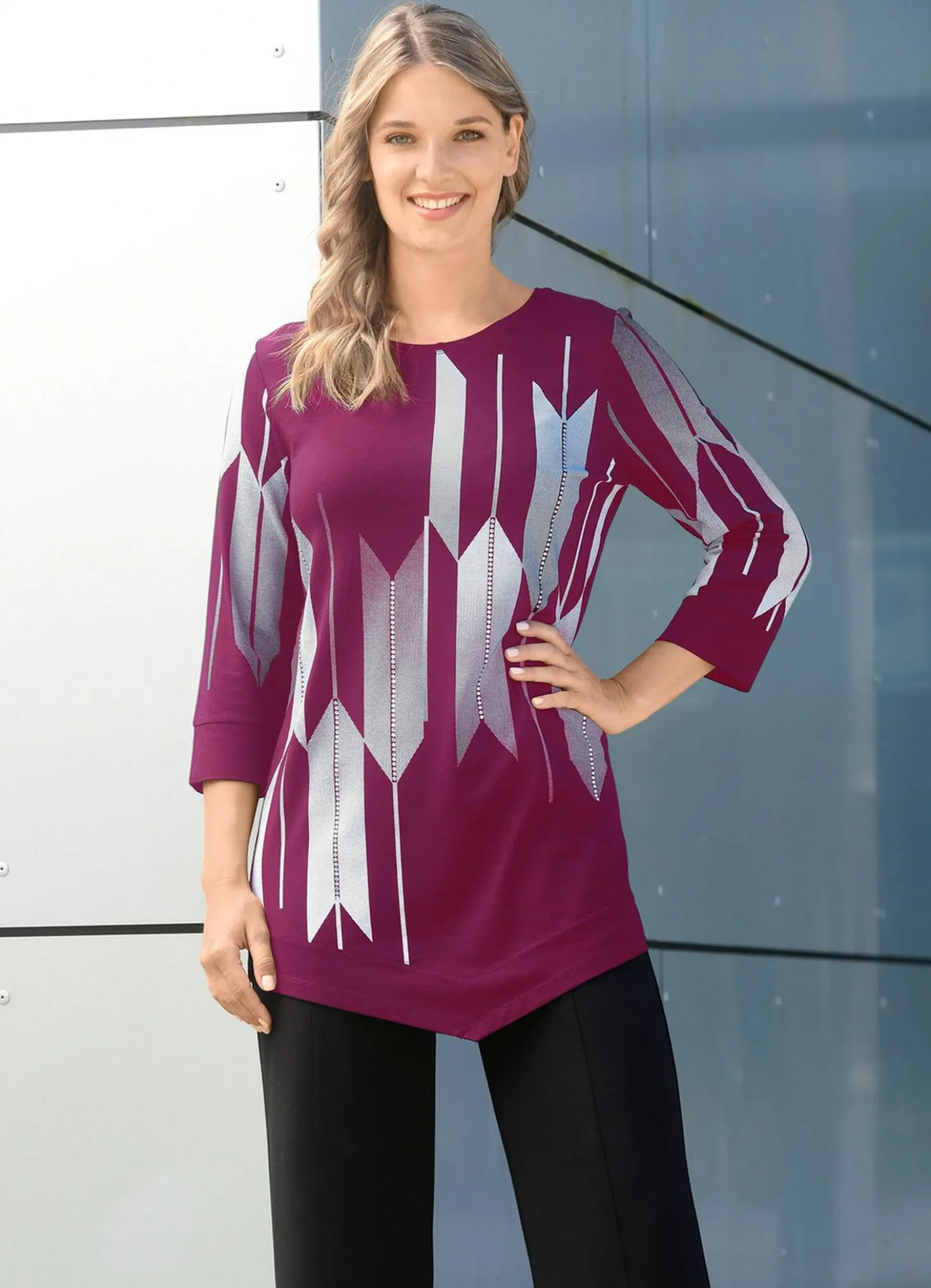 Shirt mit Kontrastdruck