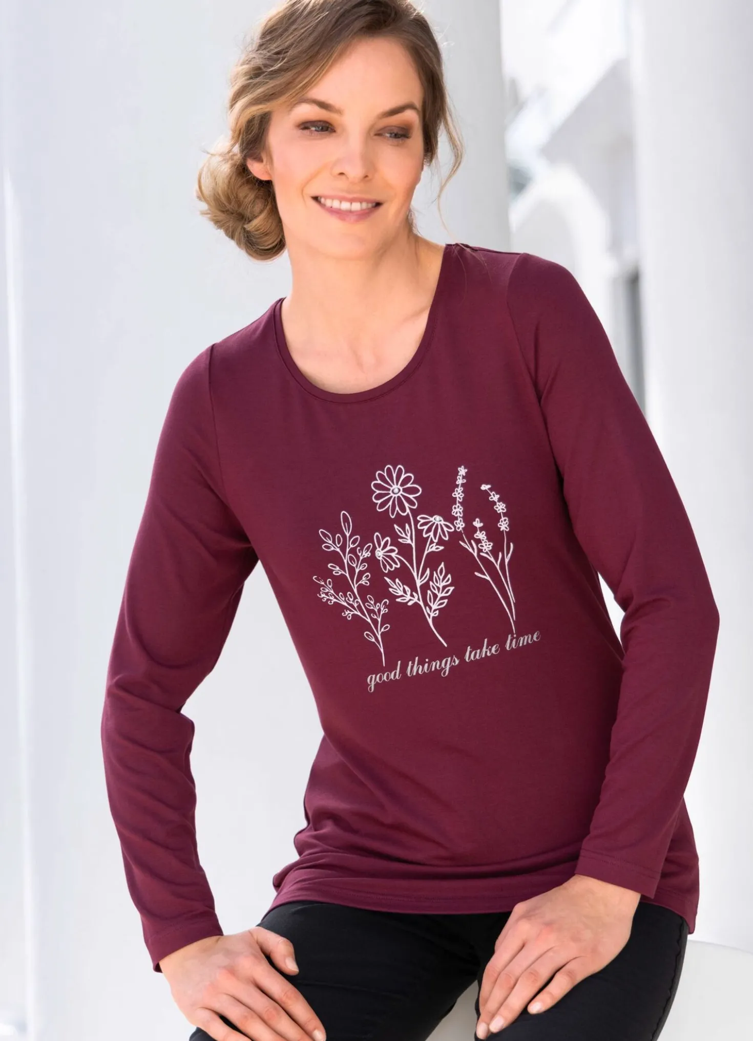 Shirt mit kontrastfarbenem Druck