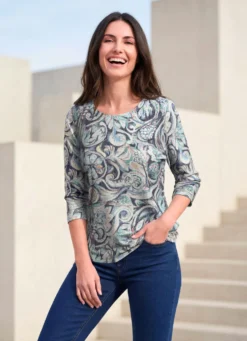 Shirt mit 3/4-langen Ärmeln
