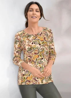 Shirt mit 3/4-langen Ärmeln