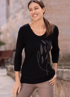 Shirt mit 3/4-langen Ärmeln