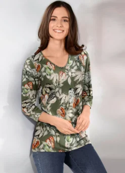 Shirt mit 3/4-langen Ärmeln