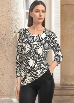 Shirt mit 3/4-langen Ärmeln