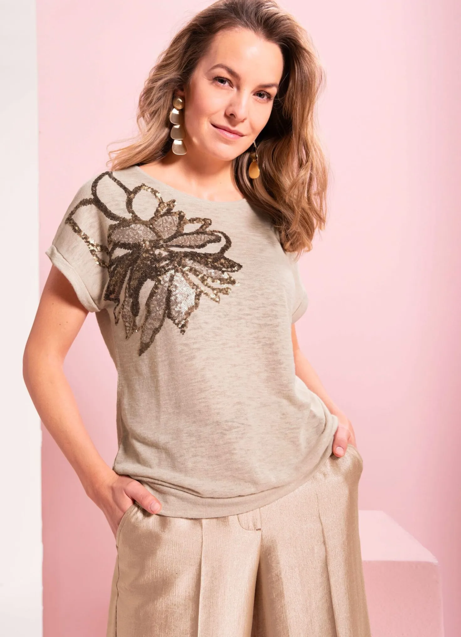 Shirt mit Paillettendruck