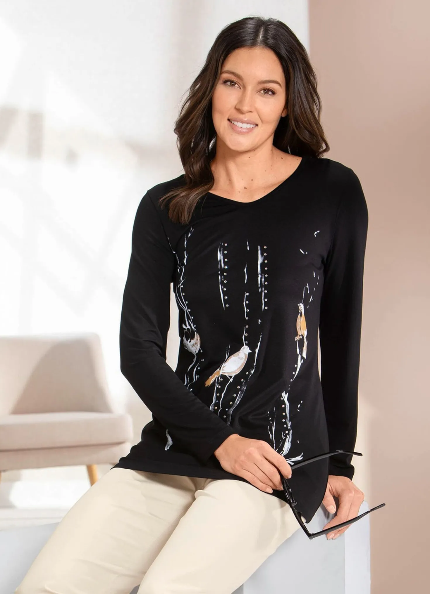 Shirt mit platziertem Druck