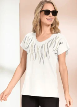 Shirt mit Plättchenzier