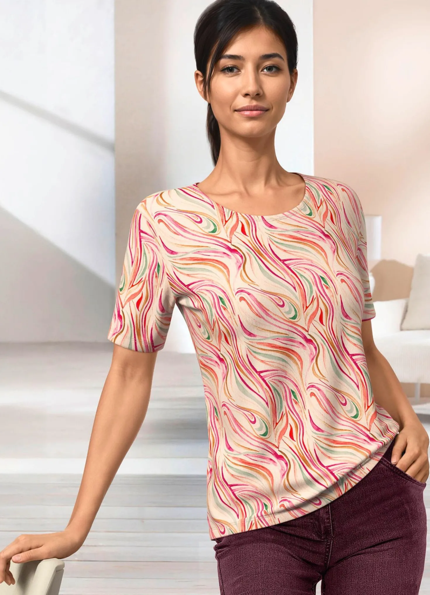 Shirt mit rundem Halsausschnitt