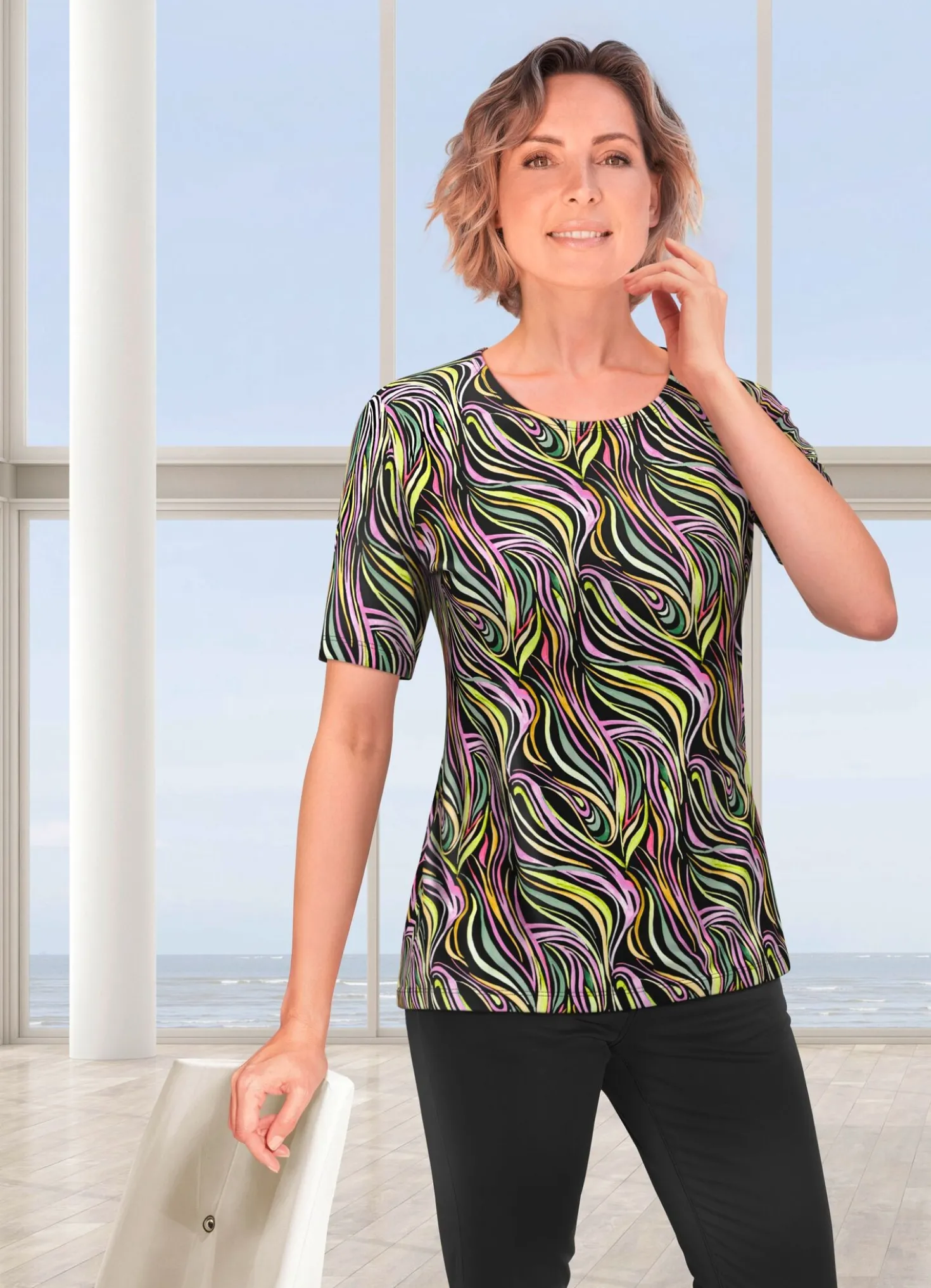 Shirt mit rundem Halsausschnitt