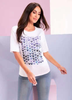 Shirt mit Schmucksteinzier
