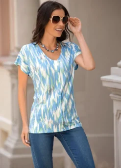 Shirt mit silberfarbenem Foliendruck