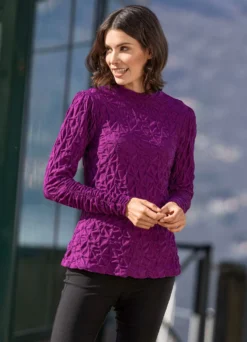 Shirt mit Stehkragen in 2 Farben