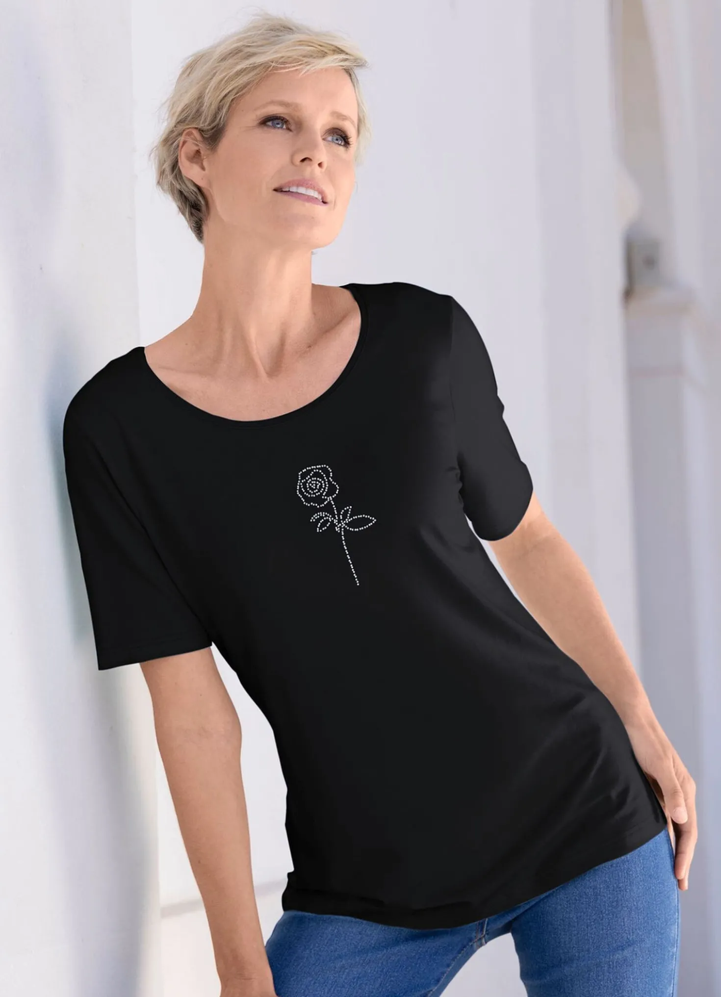 Shirt mit Strasszier