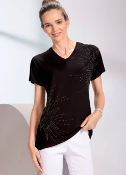 Shirt mit Strasszier