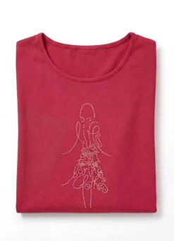 Shirt mit Strasszier im Vorderteil