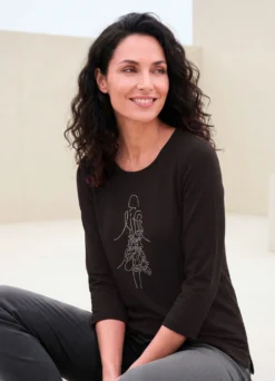 Shirt mit Strasszier im Vorderteil