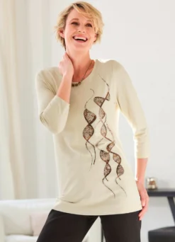 Shirt mit Strasszier im Vorderteil