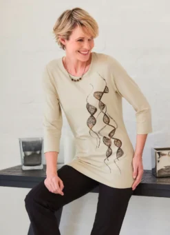 Shirt mit Strasszier im Vorderteil