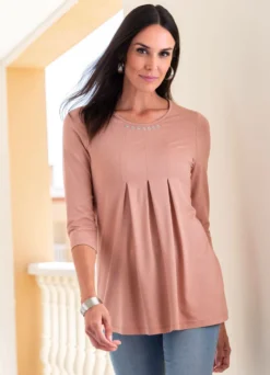 Shirt mit tollen Zierringen in 3 Farben
