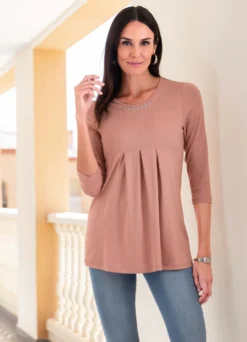 Shirt mit tollen Zierringen in 3 Farben