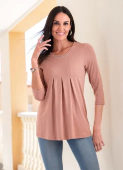 Shirt mit tollen Zierringen in 3 Farben