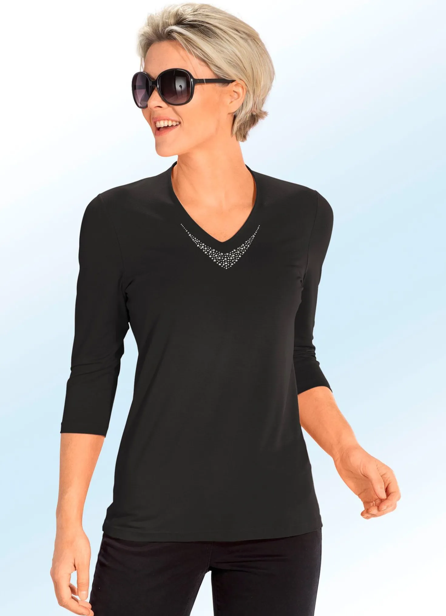 Shirt mit V-Ausschnitt