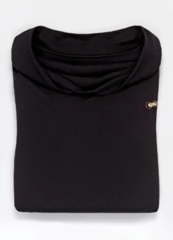 Shirt mit Wasserfallausschnitt in 2 Farben