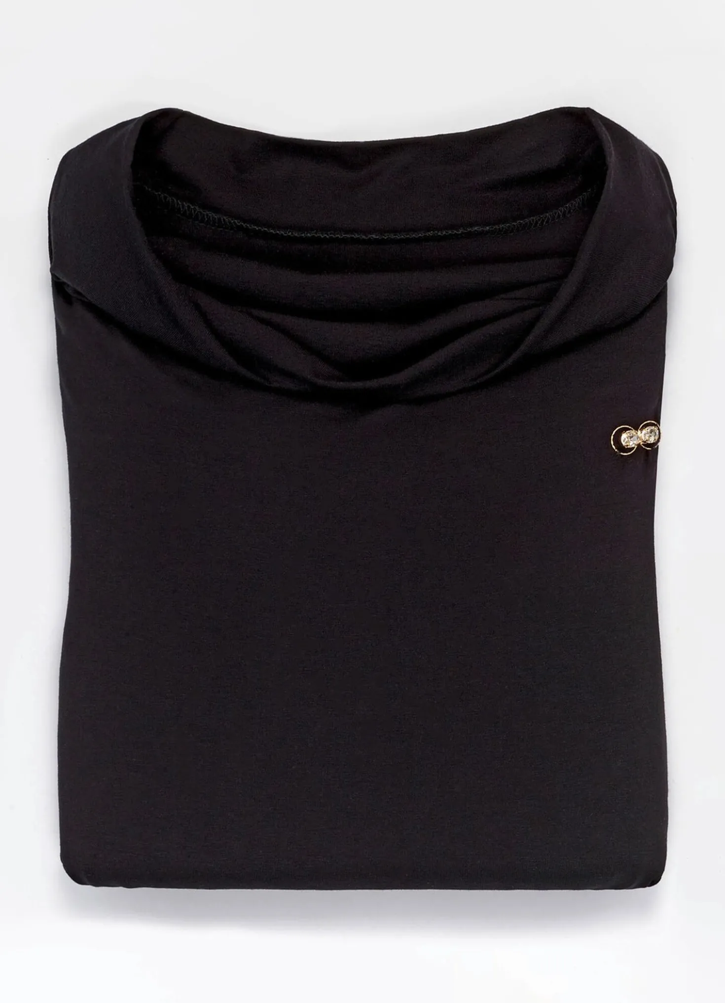 Shirt mit Wasserfallausschnitt in 2 Farben