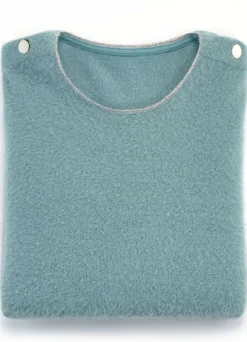 Shirt mit Zierknöpfen an der Schulter