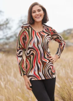 Shirt mit Zierplättchen im Vorderteil