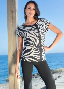 Shirt-Tunika mit Animal-Print