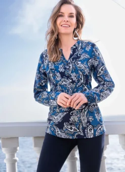 Shirt-Tunika mit dekorativer Fältelung