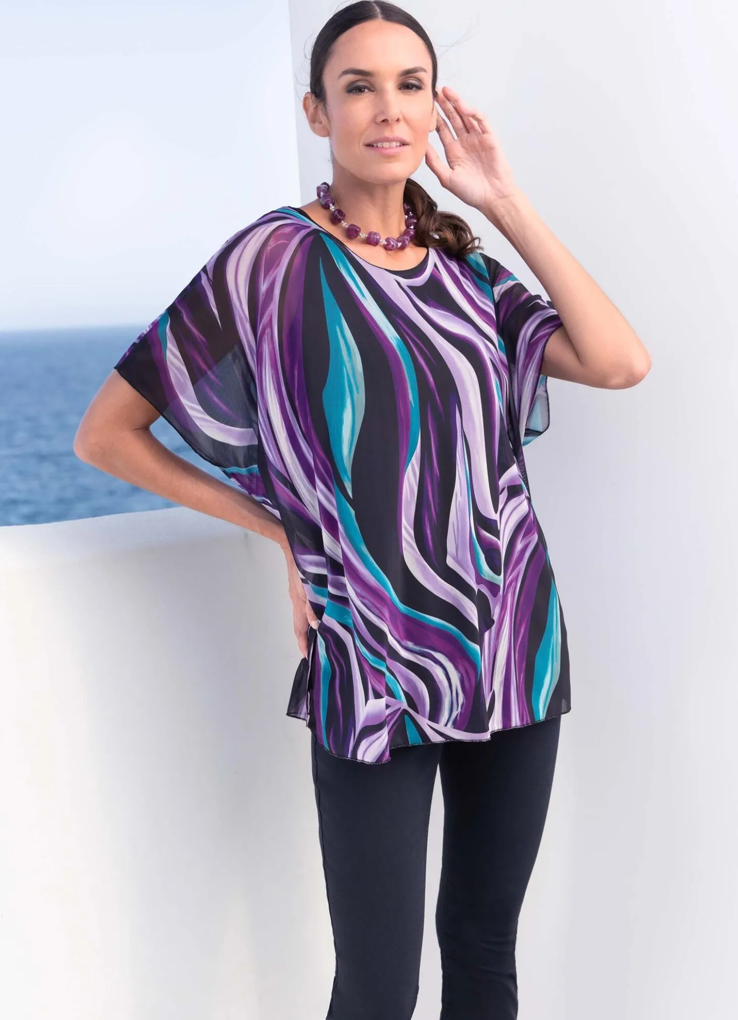 Shirt-Tunika mit eingearbeitetem Top