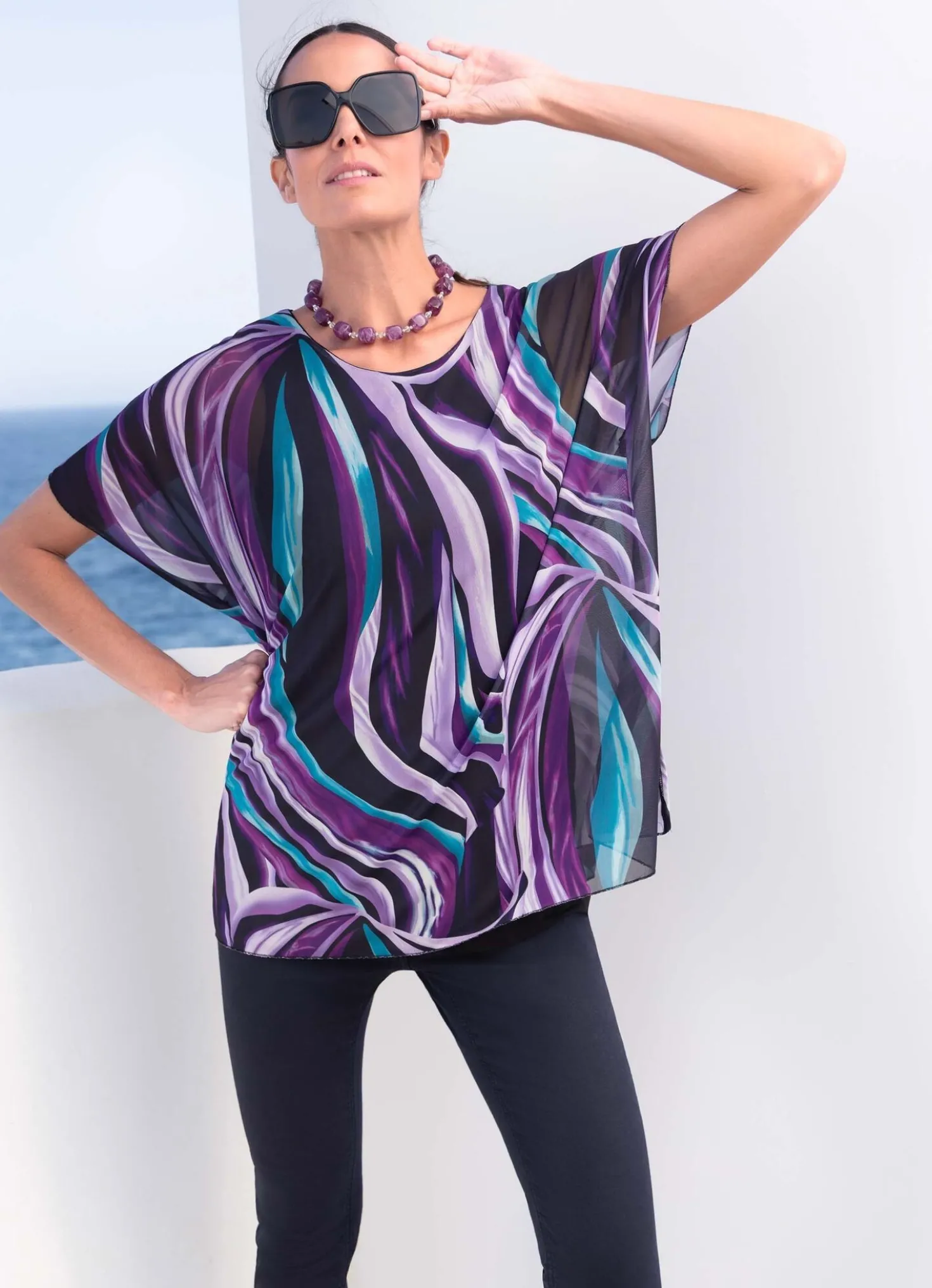 Shirt-Tunika mit eingearbeitetem Top