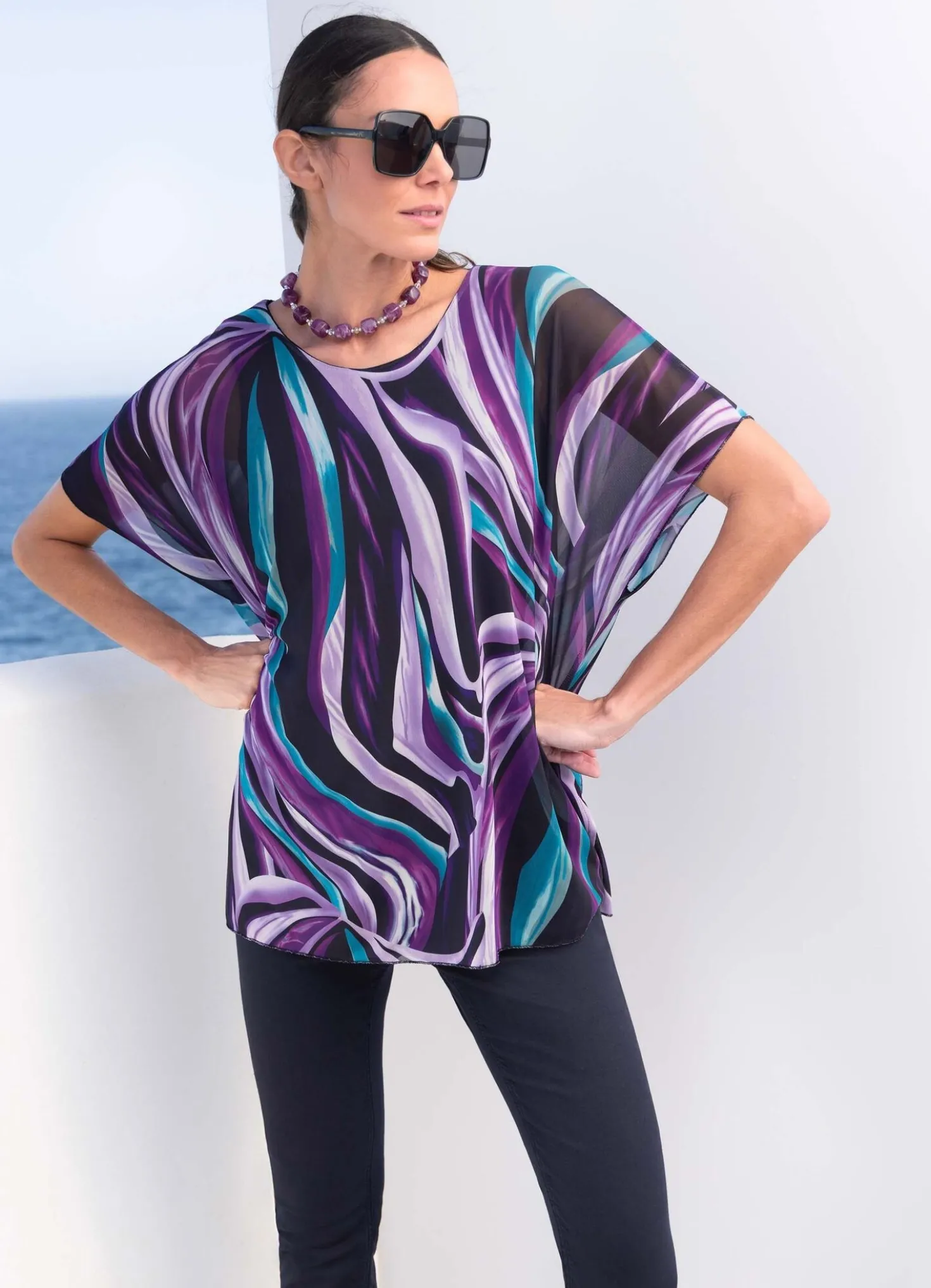 Shirt-Tunika mit eingearbeitetem Top