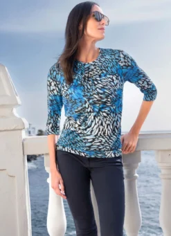 Shirt-Tunika mit eingefasstem Halsausschnitt