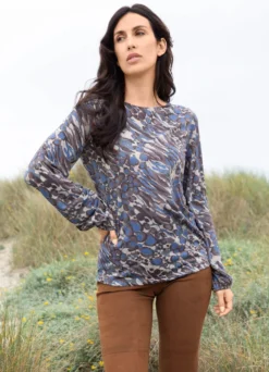 Shirt-Tunika mit elastischen Ärmelabschlüssen