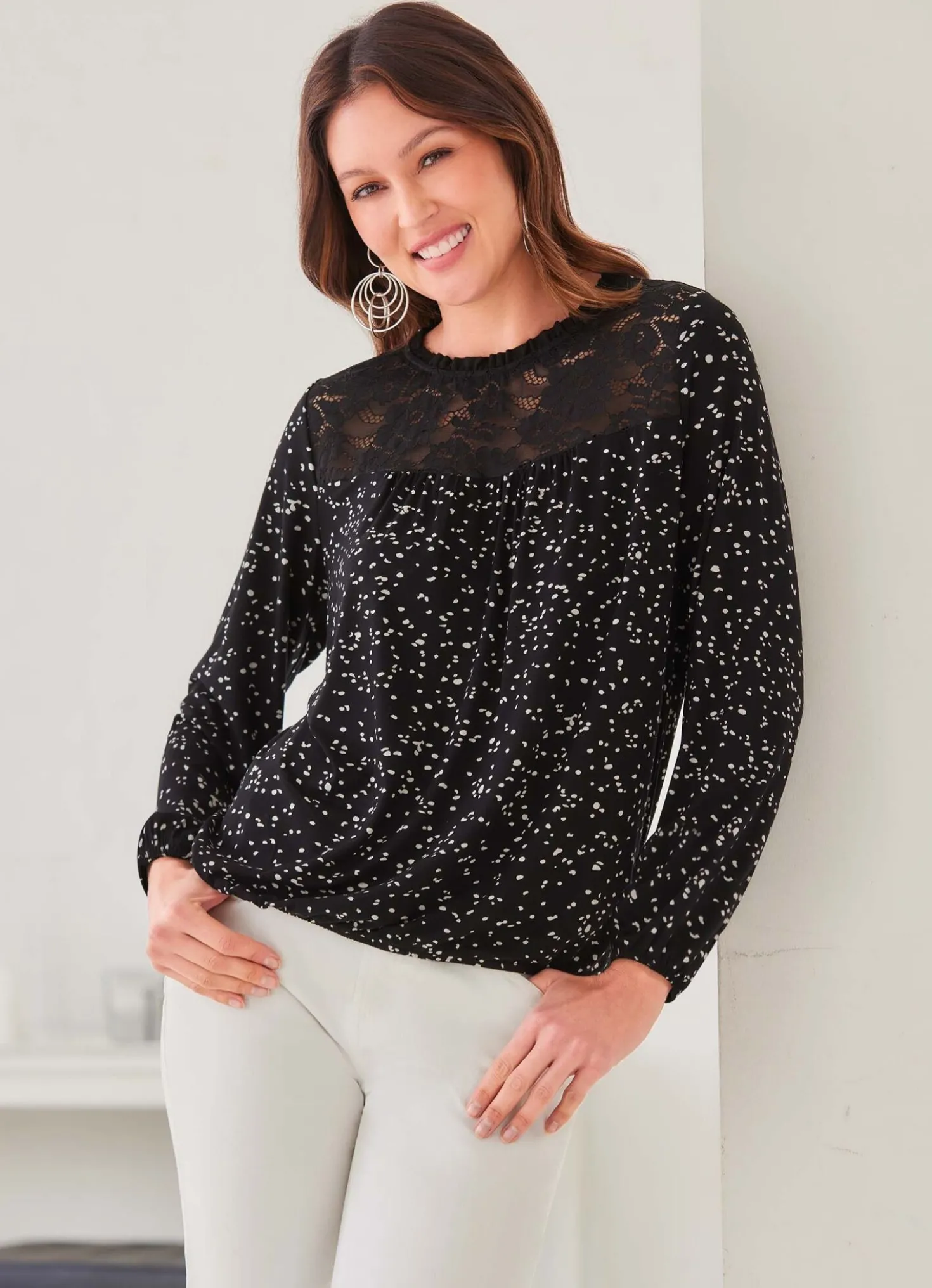 Shirt-Tunika mit Rüschenzier