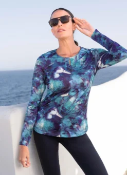 Shirt-Tunika mit Schlingenknopfverschluss